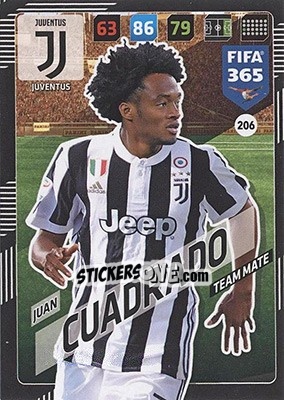 Sticker Juan Cuadrado - FIFA 365: 2017-2018. Adrenalyn XL - Nordic edition n. 206 - Panini