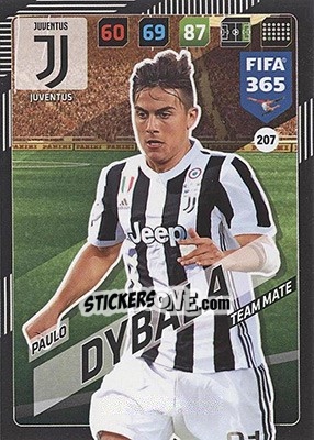 Sticker Paulo Dybala - FIFA 365: 2017-2018. Adrenalyn XL - Nordic edition n. 207 - Panini