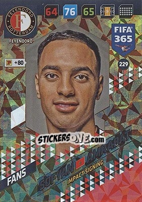 Sticker Sofyan Amrabat - FIFA 365: 2017-2018. Adrenalyn XL - Nordic edition n. 229 - Panini
