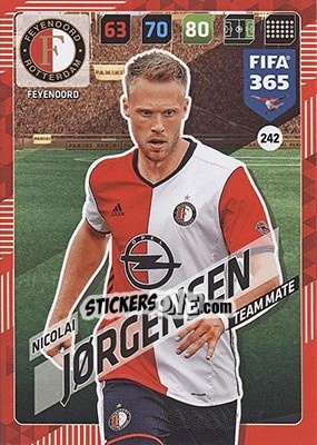 Sticker Nicolai Jørgensen - FIFA 365: 2017-2018. Adrenalyn XL - Nordic edition n. 242 - Panini