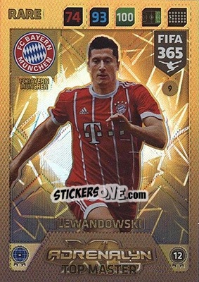 Sticker Robert Lewandowski - FIFA 365: 2017-2018. Adrenalyn XL - Nordic edition n. 9 - Panini