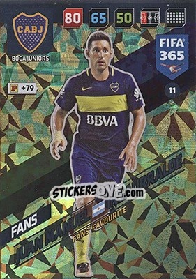 Sticker Juan Manuel Insaurralde - FIFA 365: 2017-2018. Adrenalyn XL - Nordic edition n. 11 - Panini