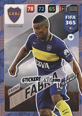Sticker Frank Fabra - FIFA 365: 2017-2018. Adrenalyn XL - Nordic edition n. 19 - Panini