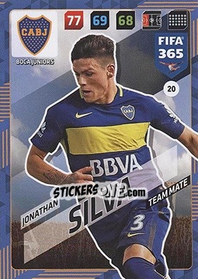 Sticker Jonathan Silva - FIFA 365: 2017-2018. Adrenalyn XL - Nordic edition n. 20 - Panini