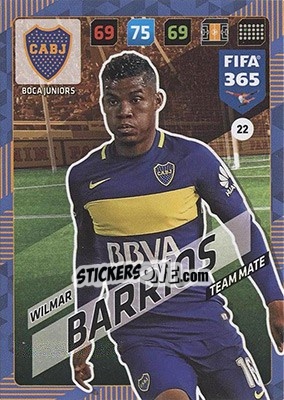 Sticker Wilmar Barrios - FIFA 365: 2017-2018. Adrenalyn XL - Nordic edition n. 22 - Panini