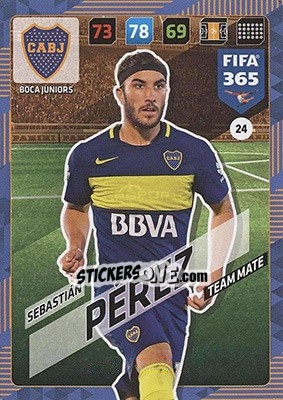 Sticker Sebastián Pérez - FIFA 365: 2017-2018. Adrenalyn XL - Nordic edition n. 24 - Panini