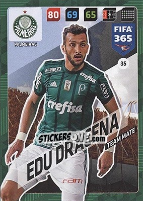 Sticker Edu Dracena - FIFA 365: 2017-2018. Adrenalyn XL - Nordic edition n. 35 - Panini