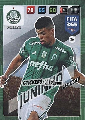Sticker Juninho - FIFA 365: 2017-2018. Adrenalyn XL - Nordic edition n. 36 - Panini