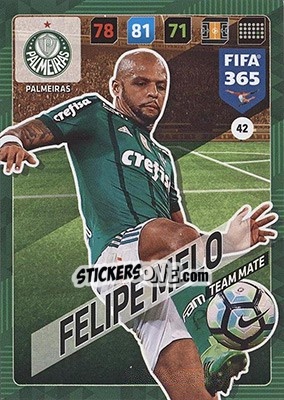 Sticker Felipe Melo - FIFA 365: 2017-2018. Adrenalyn XL - Nordic edition n. 42 - Panini