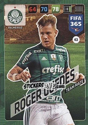 Sticker Róger Guedes - FIFA 365: 2017-2018. Adrenalyn XL - Nordic edition n. 43 - Panini