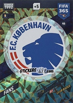 Sticker Club Badge - FIFA 365: 2017-2018. Adrenalyn XL - Nordic edition n. 46 - Panini