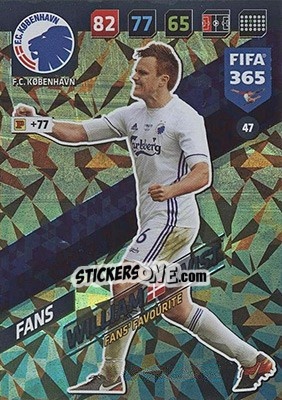 Sticker William Kvist - FIFA 365: 2017-2018. Adrenalyn XL - Nordic edition n. 47 - Panini