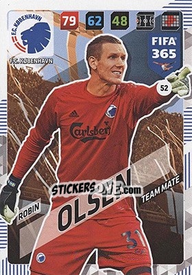 Sticker Robin Olsen - FIFA 365: 2017-2018. Adrenalyn XL - Nordic edition n. 52 - Panini