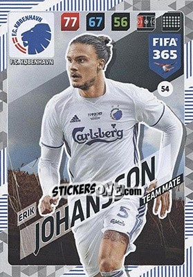 Sticker Erik Johansson - FIFA 365: 2017-2018. Adrenalyn XL - Nordic edition n. 54 - Panini