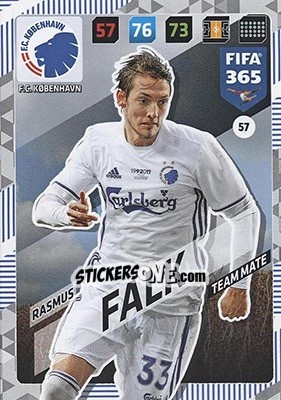 Sticker Rasmus Falk - FIFA 365: 2017-2018. Adrenalyn XL - Nordic edition n. 57 - Panini