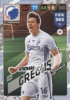 Sticker Jan Gregus - FIFA 365: 2017-2018. Adrenalyn XL - Nordic edition n. 59 - Panini