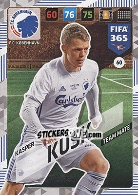 Sticker Kasper Kusk - FIFA 365: 2017-2018. Adrenalyn XL - Nordic edition n. 60 - Panini