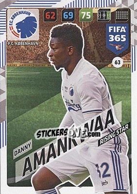 Sticker Danny Amankwaa - FIFA 365: 2017-2018. Adrenalyn XL - Nordic edition n. 63 - Panini