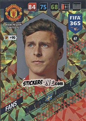 Sticker Victor Lindelöf - FIFA 365: 2017-2018. Adrenalyn XL - Nordic edition n. 67 - Panini