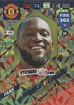 Sticker Romelu Lukaku - FIFA 365: 2017-2018. Adrenalyn XL - Nordic edition n. 68 - Panini