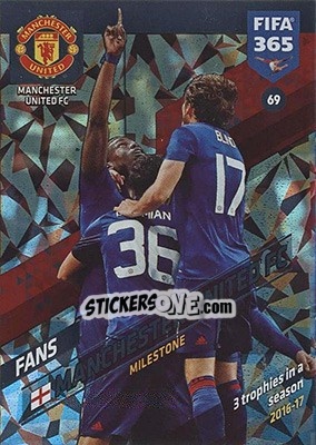 Sticker Manchester United FC - FIFA 365: 2017-2018. Adrenalyn XL - Nordic edition n. 69 - Panini