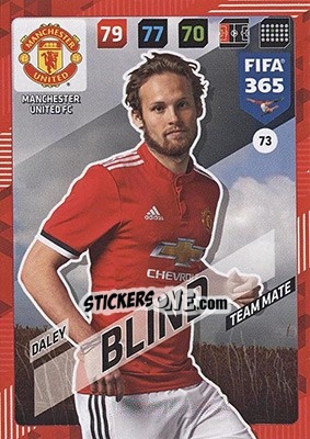 Sticker Daley Blind - FIFA 365: 2017-2018. Adrenalyn XL - Nordic edition n. 73 - Panini