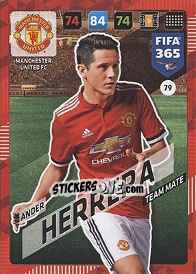 Sticker Ander Herrera - FIFA 365: 2017-2018. Adrenalyn XL - Nordic edition n. 79 - Panini