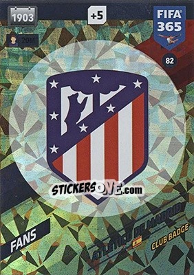 Sticker Club Badge - FIFA 365: 2017-2018. Adrenalyn XL - Nordic edition n. 82 - Panini