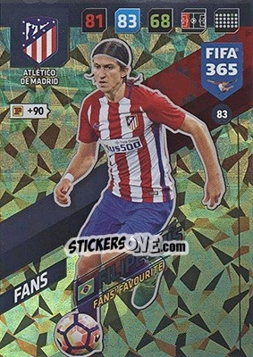 Sticker Filipe Luís - FIFA 365: 2017-2018. Adrenalyn XL - Nordic edition n. 83 - Panini
