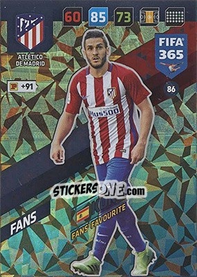 Sticker Koke - FIFA 365: 2017-2018. Adrenalyn XL - Nordic edition n. 86 - Panini
