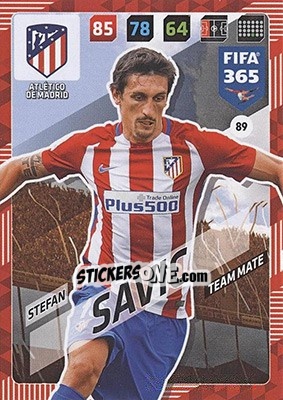 Sticker Stefan Savic - FIFA 365: 2017-2018. Adrenalyn XL - Nordic edition n. 89 - Panini