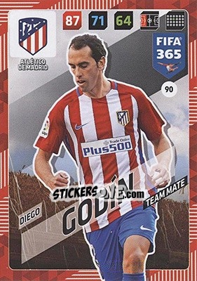 Sticker Diego Godín - FIFA 365: 2017-2018. Adrenalyn XL - Nordic edition n. 90 - Panini