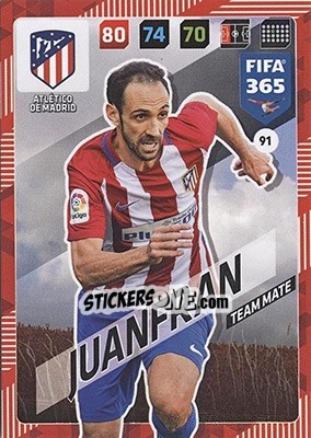 Sticker Juanfran - FIFA 365: 2017-2018. Adrenalyn XL - Nordic edition n. 91 - Panini