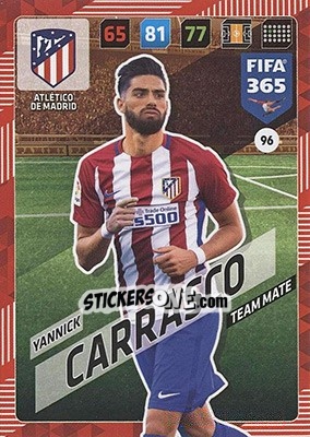 Sticker Yannick Carrasco - FIFA 365: 2017-2018. Adrenalyn XL - Nordic edition n. 96 - Panini