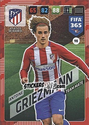 Sticker Antoine Griezmann - FIFA 365: 2017-2018. Adrenalyn XL - Nordic edition n. 98 - Panini