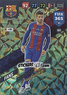 Sticker Gerard Piqué - FIFA 365: 2017-2018. Adrenalyn XL - Nordic edition n. 101 - Panini