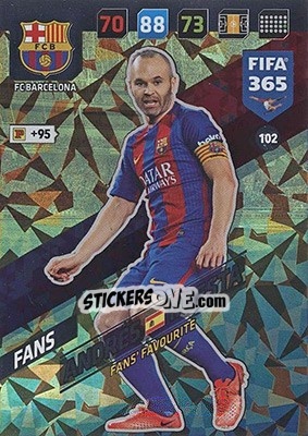Sticker Andrés Iniesta - FIFA 365: 2017-2018. Adrenalyn XL - Nordic edition n. 102 - Panini