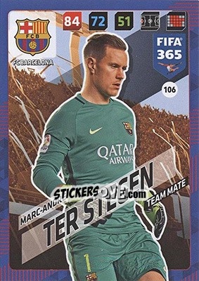 Cromo Marc-André ter Stegen - FIFA 365: 2017-2018. Adrenalyn XL - Nordic edition n. 106 - Panini
