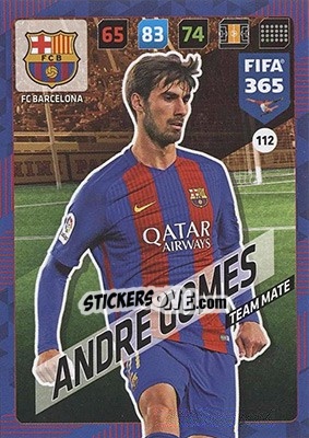 Sticker André Gomes - FIFA 365: 2017-2018. Adrenalyn XL - Nordic edition n. 112 - Panini