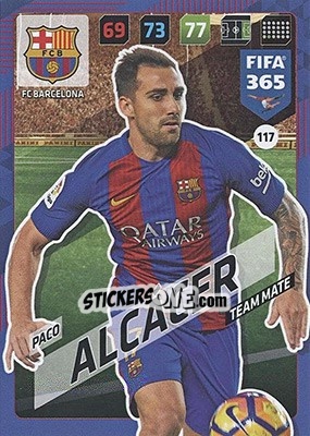 Sticker Paco Alcácer - FIFA 365: 2017-2018. Adrenalyn XL - Nordic edition n. 117 - Panini