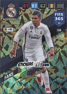 Sticker Casemiro - FIFA 365: 2017-2018. Adrenalyn XL - Nordic edition n. 119 - Panini