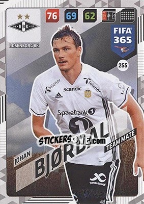 Sticker Johan Bjørdal - FIFA 365: 2017-2018. Adrenalyn XL - Nordic edition n. 255 - Panini