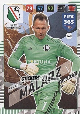 Sticker Arkadiusz Malarz - FIFA 365: 2017-2018. Adrenalyn XL - Nordic edition n. 268 - Panini