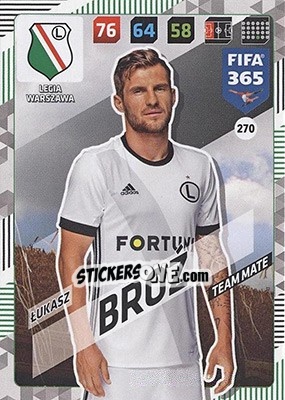 Sticker Lukasz Broź - FIFA 365: 2017-2018. Adrenalyn XL - Nordic edition n. 270 - Panini