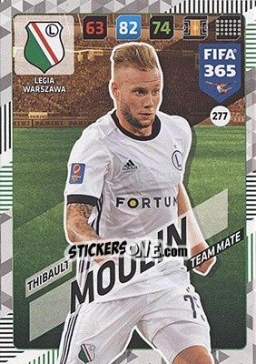 Sticker Thibault Moulin - FIFA 365: 2017-2018. Adrenalyn XL - Nordic edition n. 277 - Panini