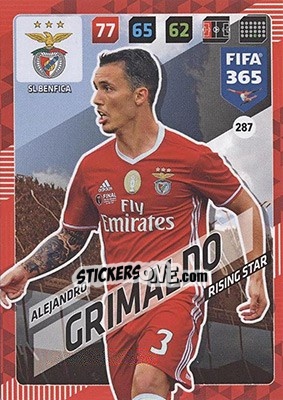 Sticker Alejandro Grimaldo - FIFA 365: 2017-2018. Adrenalyn XL - Nordic edition n. 287 - Panini