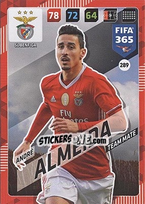 Sticker André Almeida - FIFA 365: 2017-2018. Adrenalyn XL - Nordic edition n. 289 - Panini