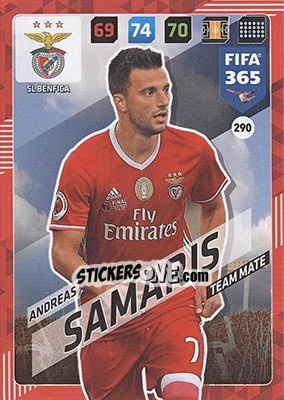 Sticker Andreas Samaris - FIFA 365: 2017-2018. Adrenalyn XL - Nordic edition n. 290 - Panini