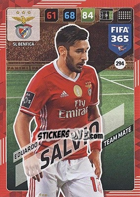Sticker Eduardo Salvio - FIFA 365: 2017-2018. Adrenalyn XL - Nordic edition n. 294 - Panini