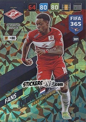 Sticker Quincy Promes - FIFA 365: 2017-2018. Adrenalyn XL - Nordic edition n. 301 - Panini